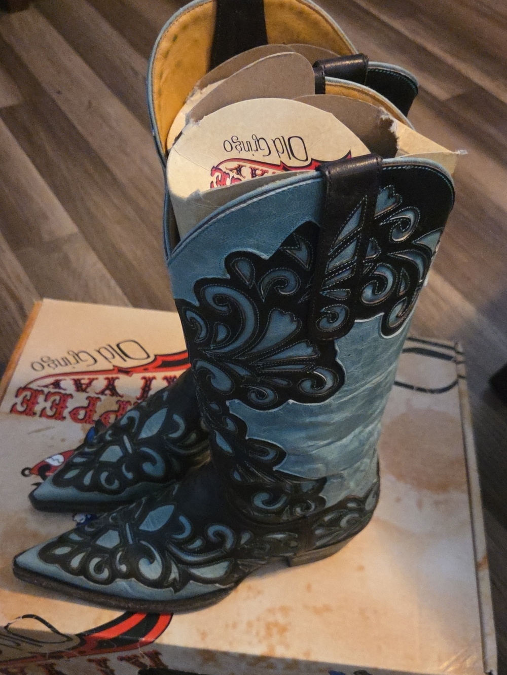 Old Gringo Cowboy Boots Linda Chocolate Aqua Size 7 - Picture 4 of 6